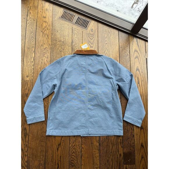 Carhartt Jacket Mens XL Blue Brown Rugged Flex Cotton Chore Coat OC6644-M - Picture 7 of 7